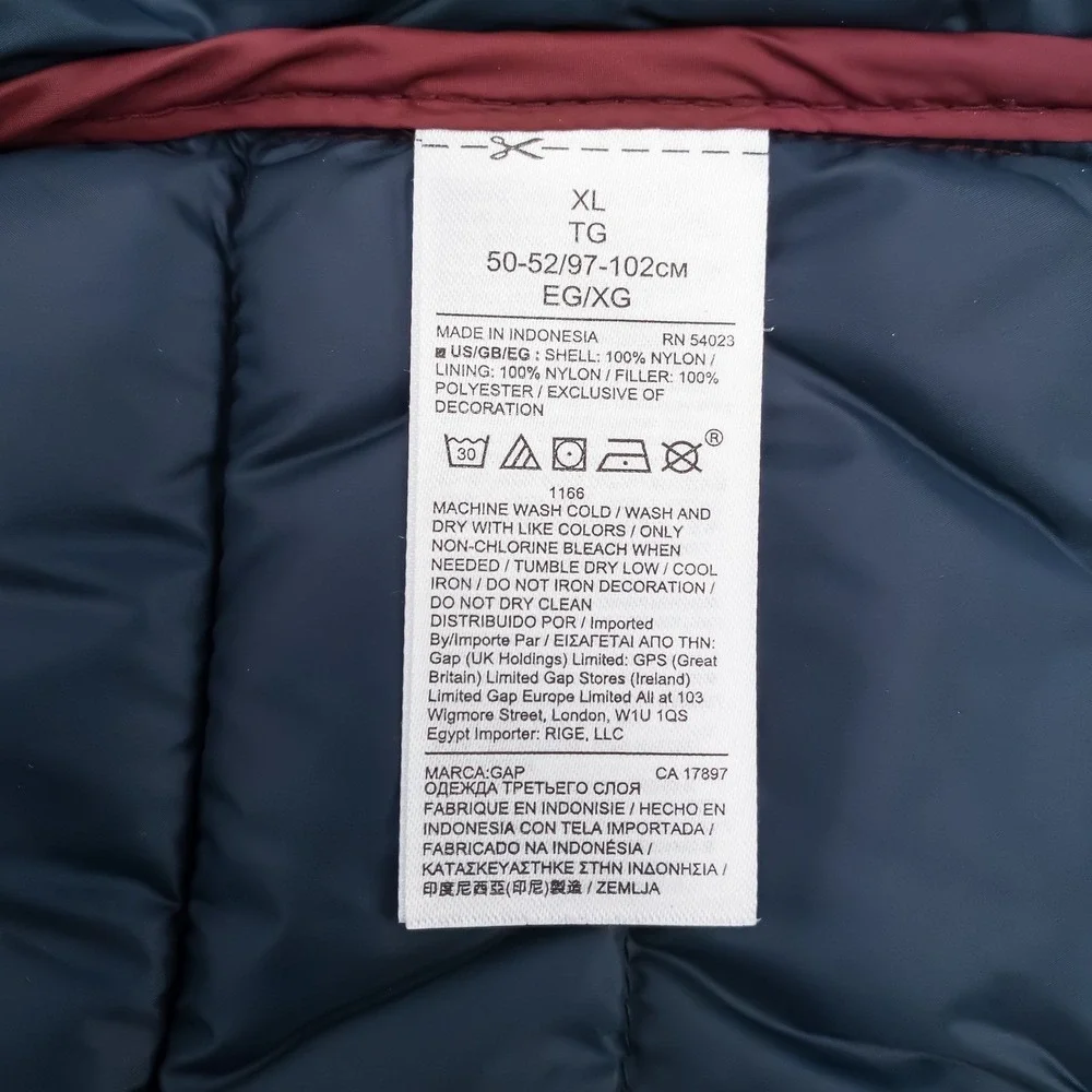Gap Puffer Vest Mens‎ XL Classic Port ColdControl Packable Nylon